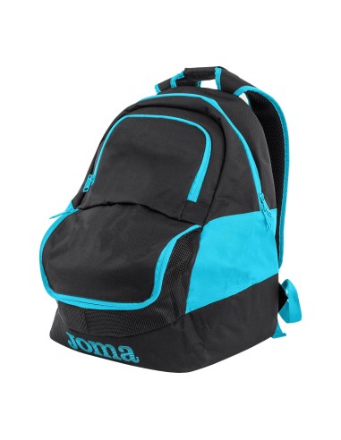 MOCHILA JOMA DIAMOND II NEGRO-TURQUESA FLUOR